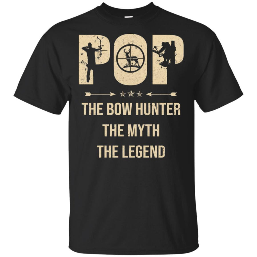 Pop The Bow Hunter The Myth The Legend Funny Hunting-T-Shirt & Hoodie-Classic T-Shirt-Black