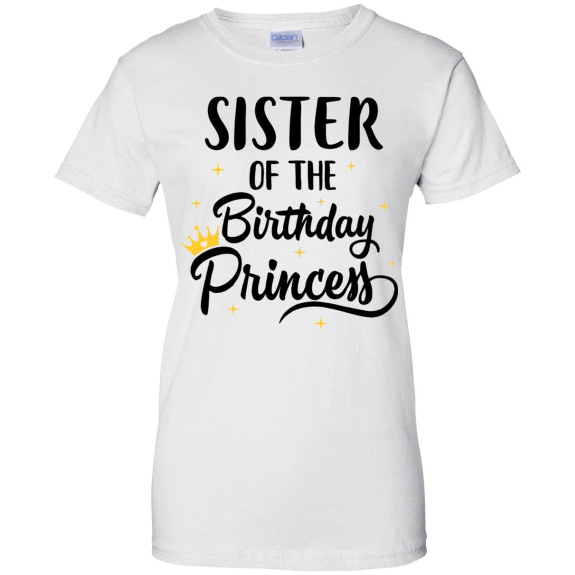 Sister Of The Birthday Princess Matching Family Party-T-Shirt & Hoodie-Women's T-Shirt-White