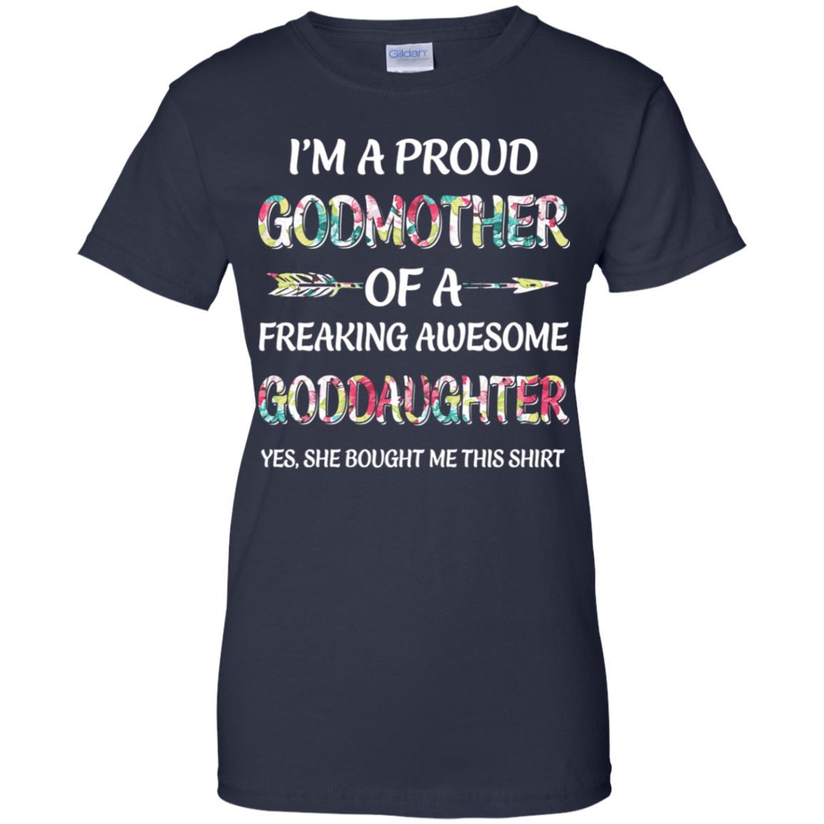 Proud Godmother Mother's Day Gift From A Goddaughter-T-Shirt & Hoodie-Women's T-Shirt-Navy