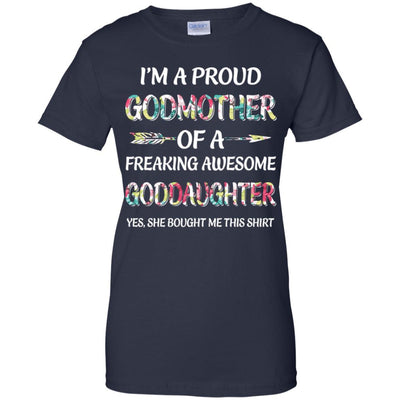 Proud Godmother Mother's Day Gift From A Goddaughter-T-Shirt & Hoodie-Women's T-Shirt-Navy