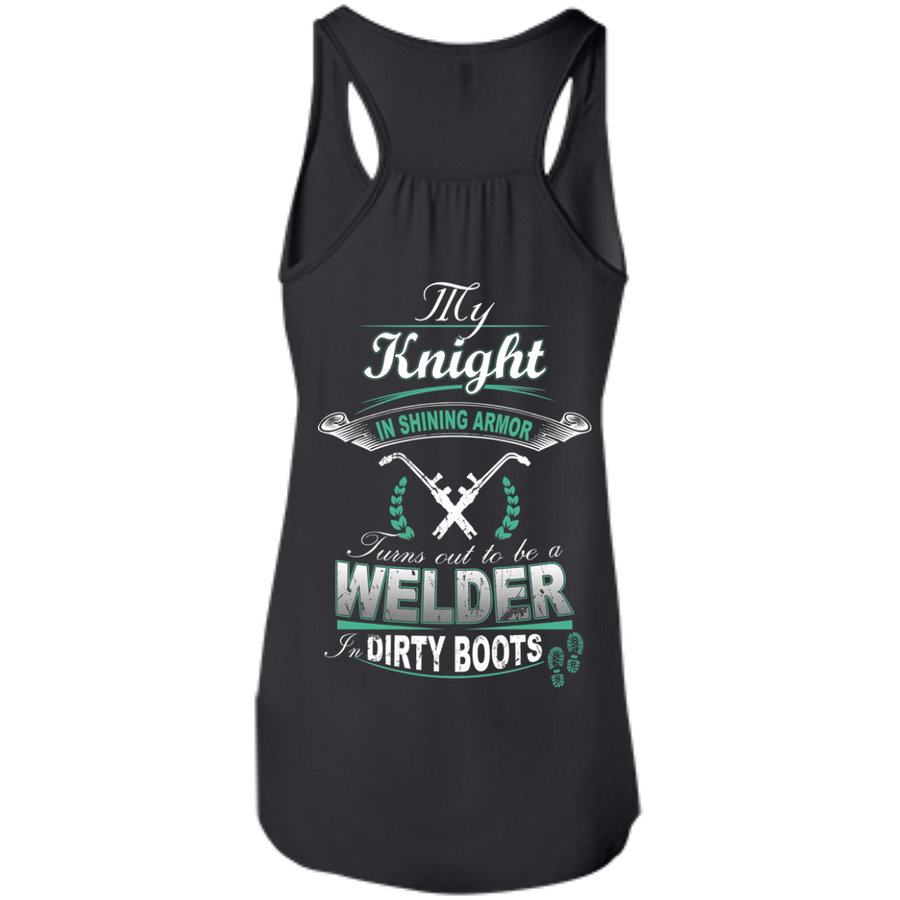 Turns out to be a Welder In Dirty Boots-T-Shirt & Hoodie-Women's Flowy Racerback Tank-Black