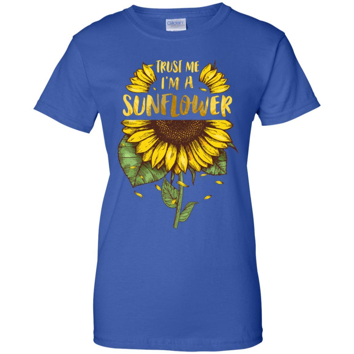 Trust Me I'm A Sunflower For Girls-T-Shirt & Tank Top-Women's T-Shirt-Royal