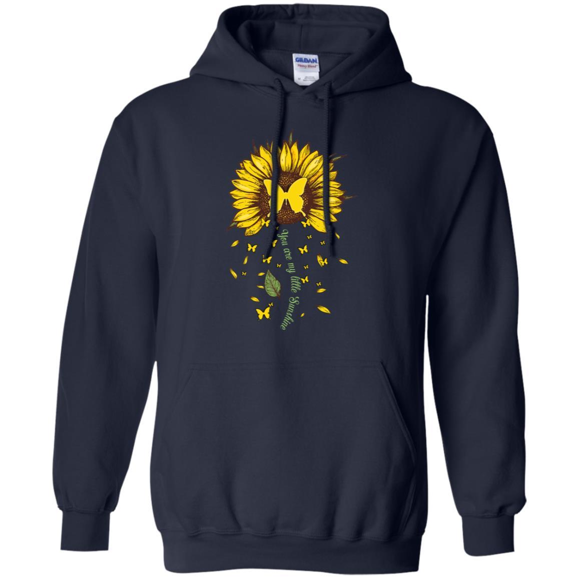 You Are My Little Sunshine Sunflower Butterfly-T-Shirt & Hoodie-Pullover Hoodie-Navy