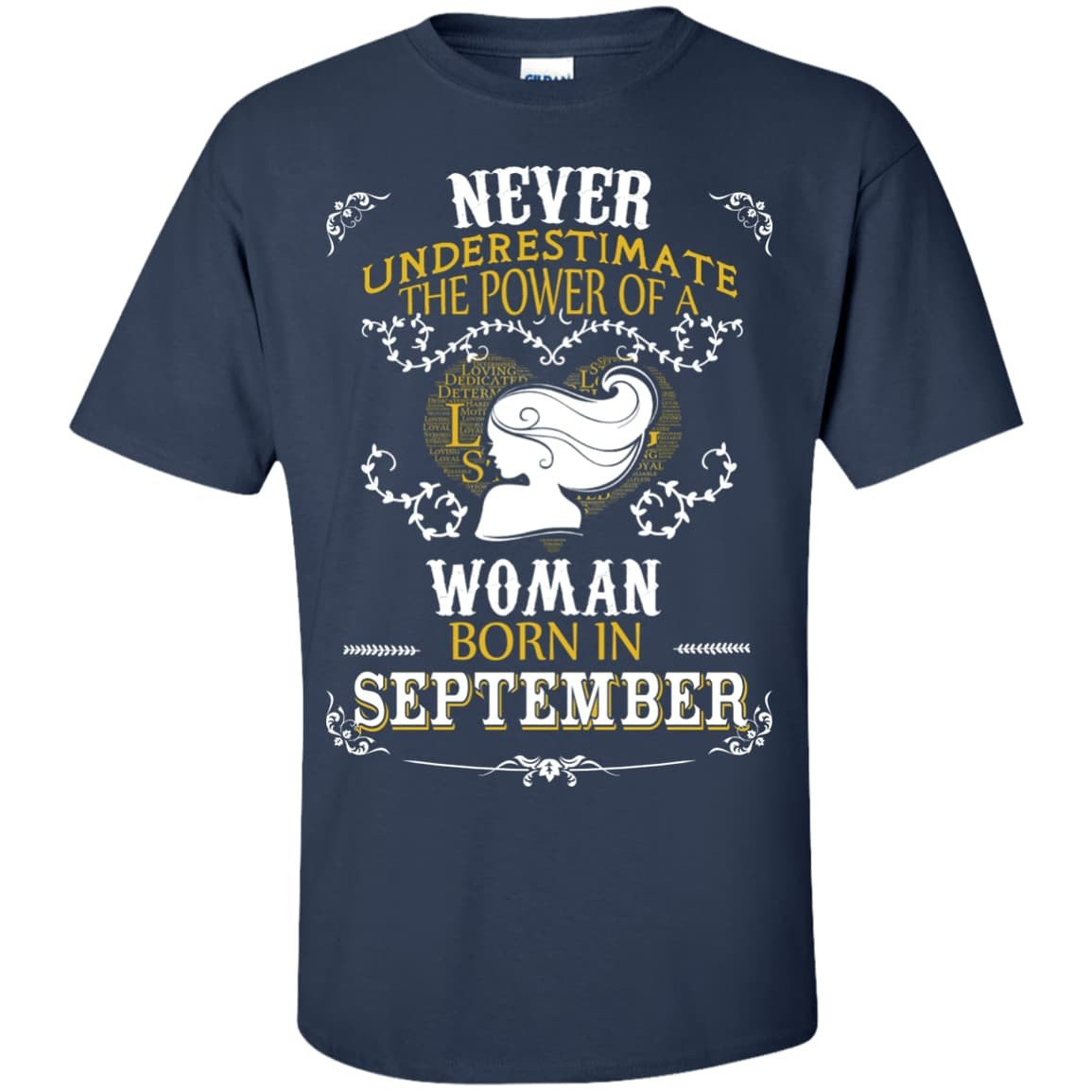 A Woman Born In SEPTEMBER-T-Shirt & Hoodie-Classic T-Shirt-Navy