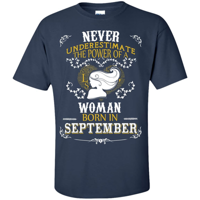 A Woman Born In SEPTEMBER-T-Shirt & Hoodie-Classic T-Shirt-Navy