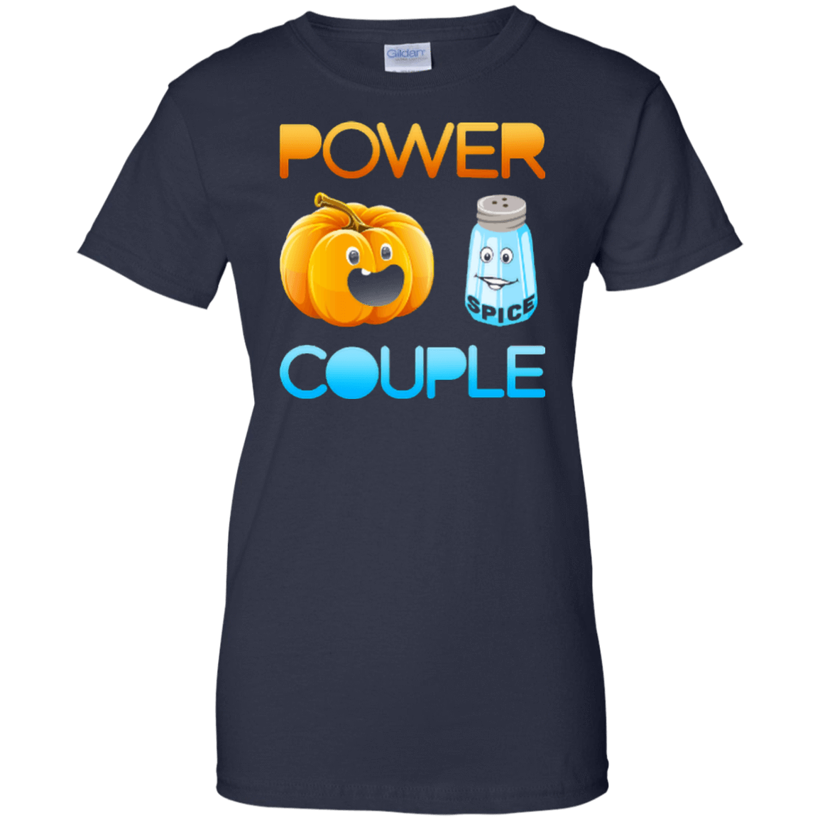 Pumpkin Spice Power Couple Halloween-T-Shirt & Hoodie-Women's T-Shirt-Navy
