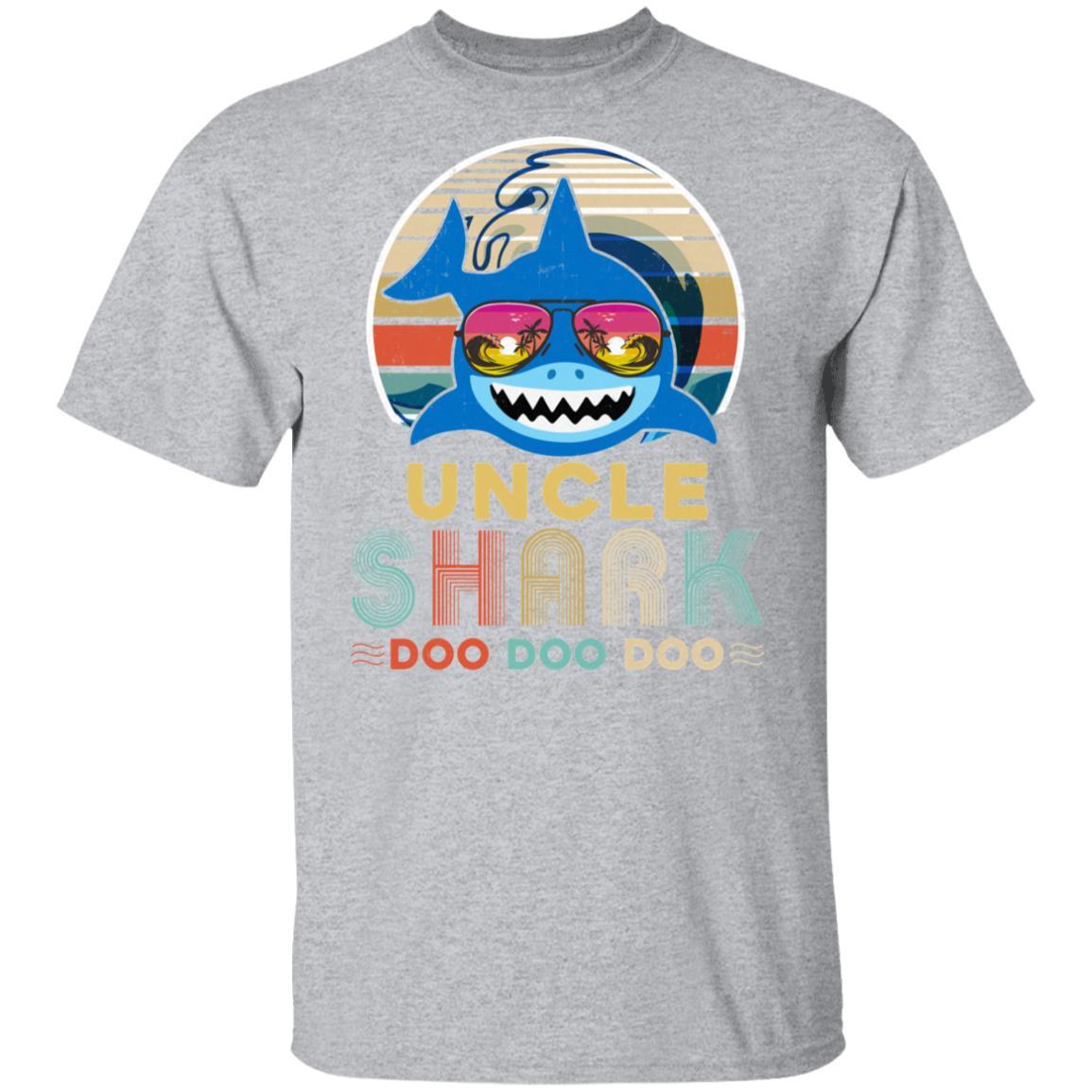 Retro Vintage Uncle Shark Doo Doo Doo-T-Shirt & Hoodie-Classic T-Shirt-Sport Grey