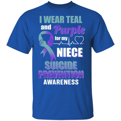 I Wear Teal And Purple For My Niece Suicide Prevention-T-Shirt & Hoodie-Classic T-Shirt-Royal