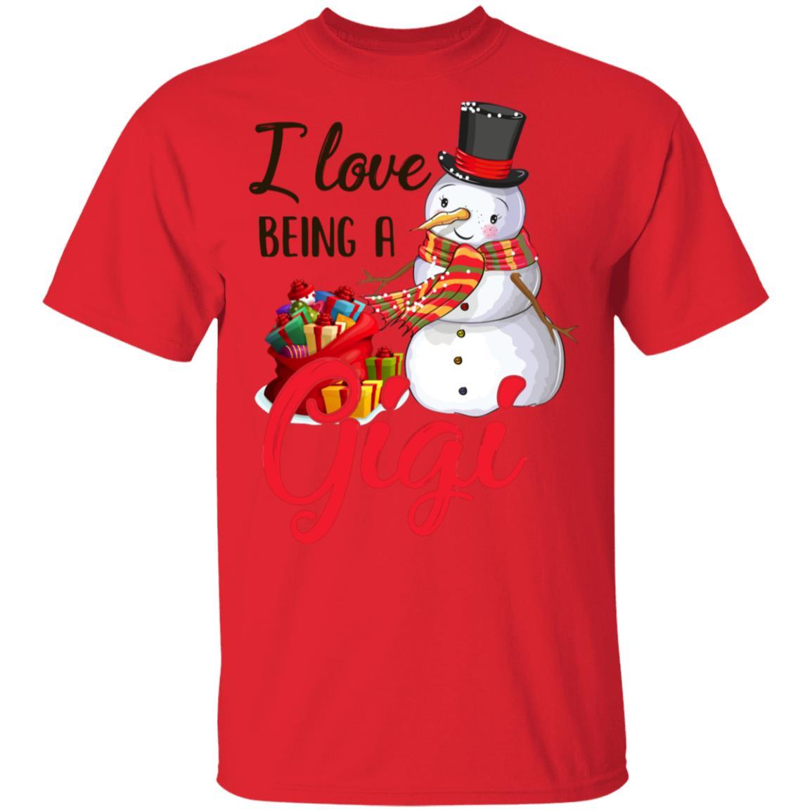 I Love Being A Gigi Snowman Gift For Christmas Day-T-Shirt & Sweatshirt-Classic T-Shirt-Red