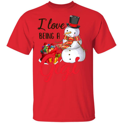 I Love Being A Gigi Snowman Gift For Christmas Day-T-Shirt & Sweatshirt-Classic T-Shirt-Red