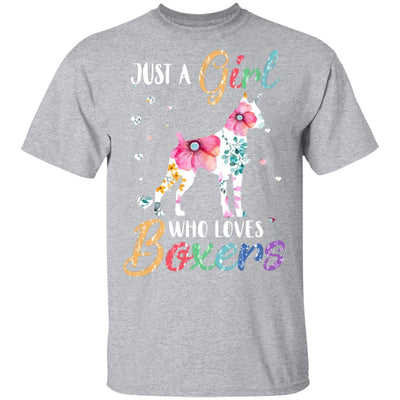 Just A Girl Who Loves Boxers Cute Boxer Lover-T-Shirt & Hoodie-Classic T-Shirt-Sport Grey