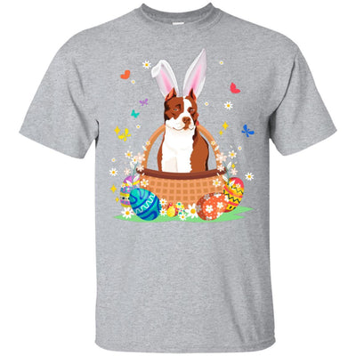 Pit bull Bunny Hat Rabbit Easter Eggs-T-Shirt & Hoodie-Classic T-Shirt-Sport Grey