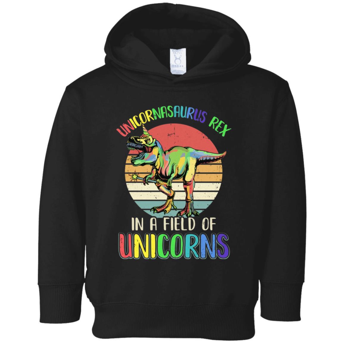 Be A Unicornasaurus Rex In A Field Of Unicorns Youth-Youth Shirt-Toddler Fleece Hoodie-Black