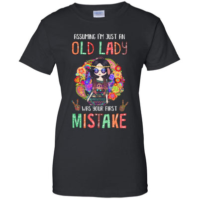 Assuming I'm Just An Old Lady Hippie Gift-T-Shirt & Tank Top-Women's T-Shirt-Black