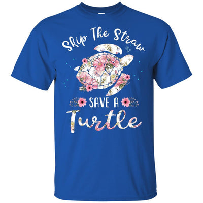 Flower Skip A Straw Save A Turtle Save Turtles-T-Shirt & Hoodie-Classic T-Shirt-Royal