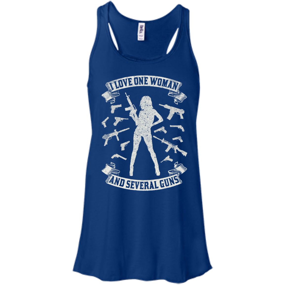 I Love One Woman And Several Guns-T-Shirt & Hoodie-Women's Flowy Racerback Tank-True Royal