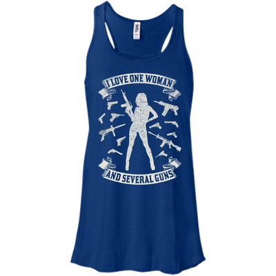 I Love One Woman And Several Guns-T-Shirt & Hoodie-Women's Flowy Racerback Tank-True Royal
