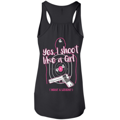 I Shoot Like A Girl-T-Shirt & Hoodie-Women's Flowy Racerback Tank-Black