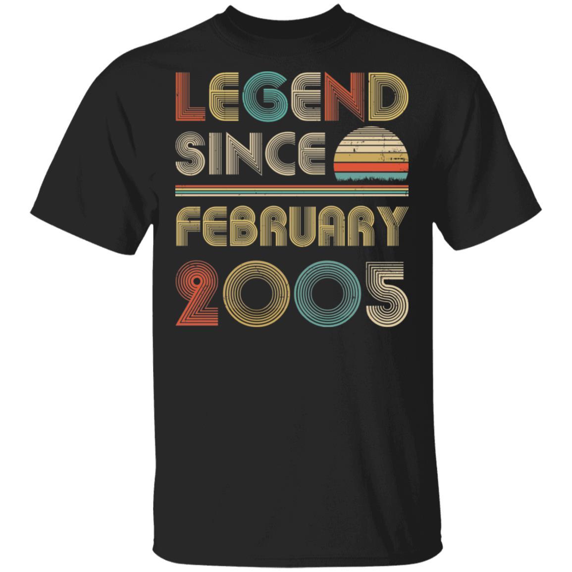 Legend Since February 2005 Vintage 16th Birthday Gifts-T-Shirt & Hoodie-Classic T-Shirt-Black