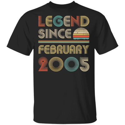 Legend Since February 2005 Vintage 16th Birthday Gifts-T-Shirt & Hoodie-Classic T-Shirt-Black