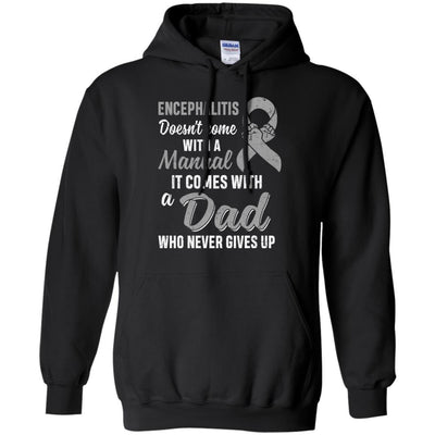 Encephalitis Awareness Dad Warrior Gifts-T-Shirt & Hoodie-Pullover Hoodie-Black