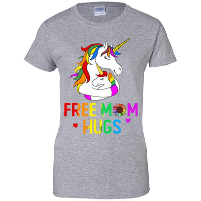 Free Mom Hugs LGBT Gay Unicorn-T-Shirt & Hoodie-Women's T-Shirt-Sport Grey