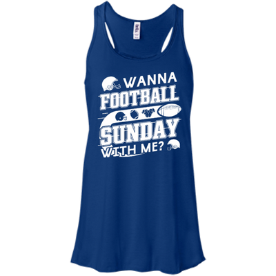 WANNA FOOTBALL SUNDAY WITH ME-T-Shirt & Hoodie-Women's Flowy Racerback Tank-True Royal