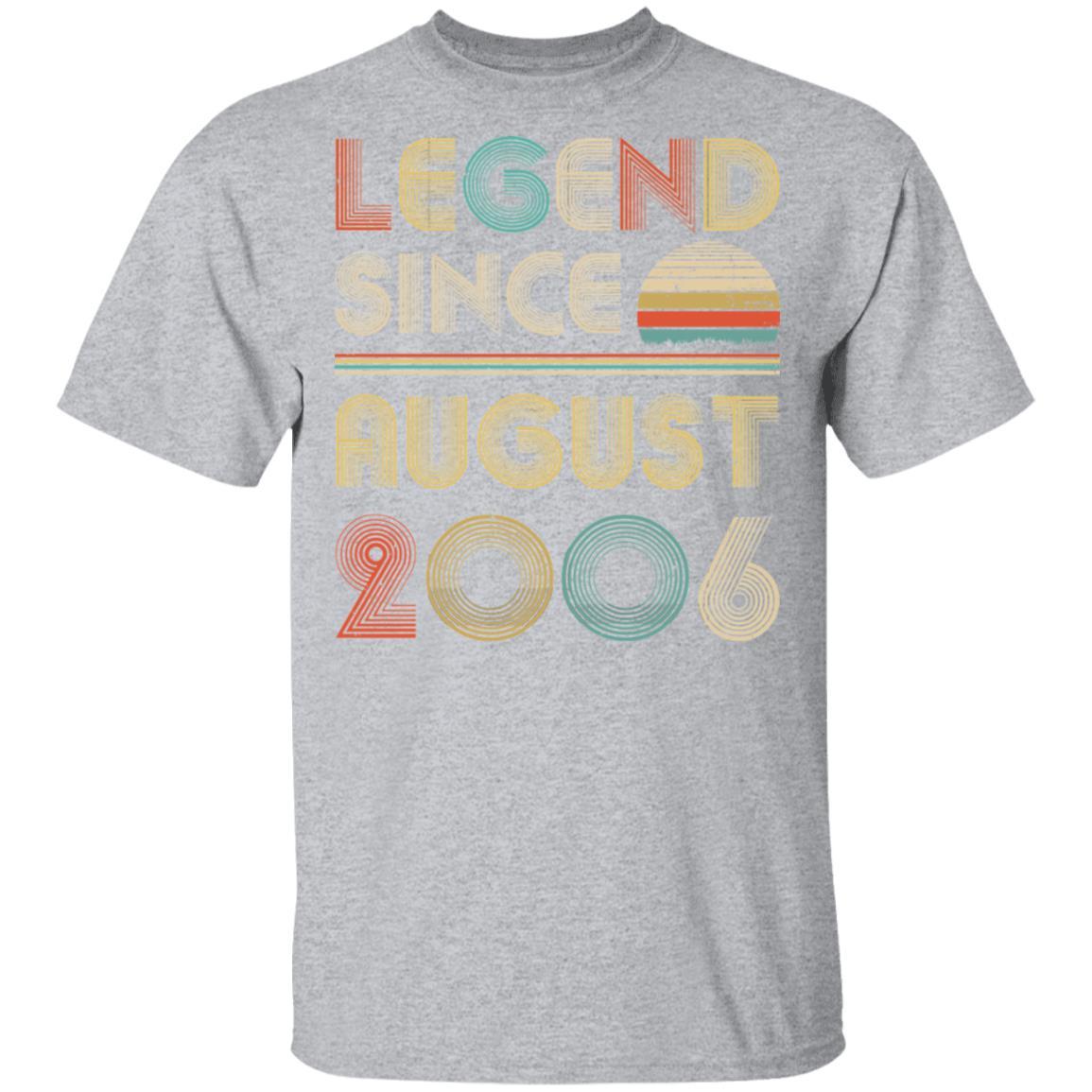 Legend Since August 2006 Vintage 15th Birthday Gifts-T-Shirt & Hoodie-Classic T-Shirt-Sport Grey