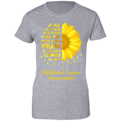 Being Strong Daisy Flower Gold Childhood Cancer Awareness-T-Shirt & Hoodie-Women's T-Shirt-Sport Grey