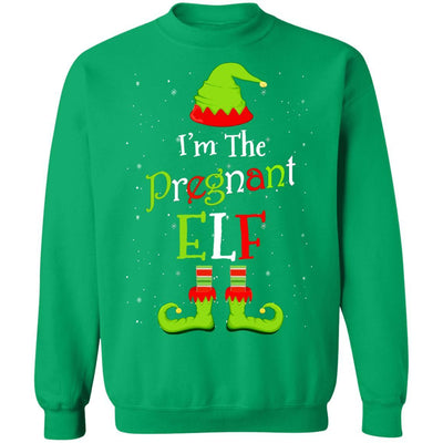 I'm The Pregnant Elf Family Matching Funny Christmas Group Gift-T-Shirt & Sweatshirt-Crewneck Sweatshirt-Irish Green