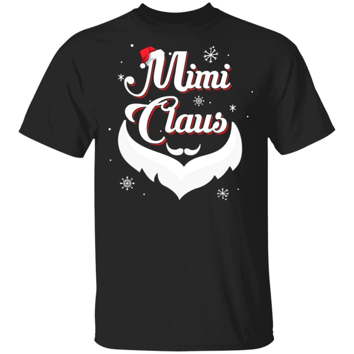 Santa Beard Matching Christmas Pajamas Mimi Claus-T-Shirt & Sweatshirt-Classic T-Shirt-Black