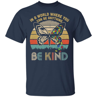 In A World Where You Can Be Anything Be Kind Butterfly-T-Shirt & Hoodie-Classic T-Shirt-Navy
