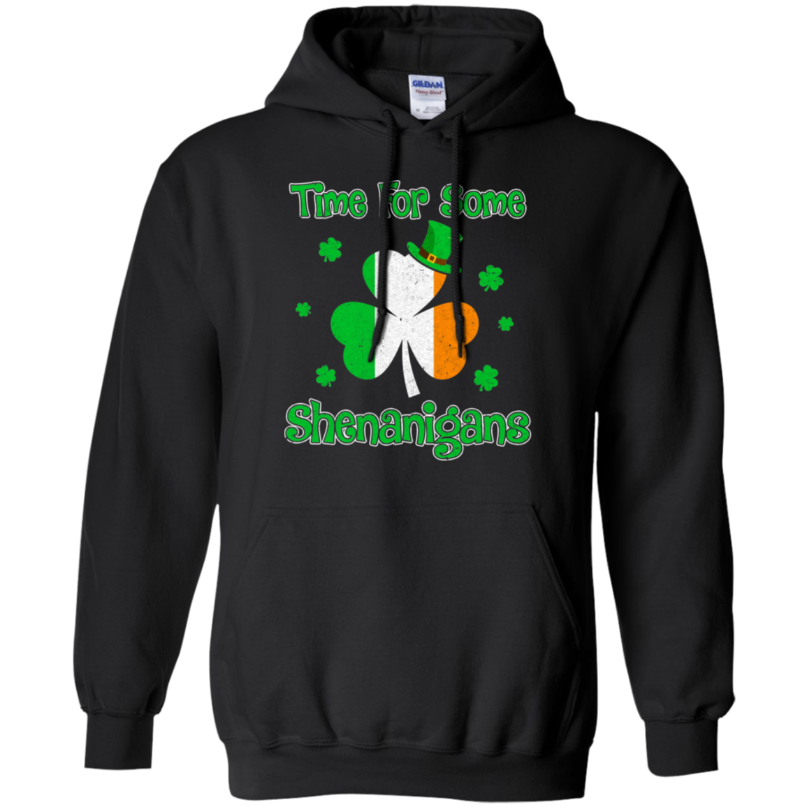 St. Patrick's Time For Some Shenanigans Funny Party-T-Shirt & Hoodie-Pullover Hoodie-Black