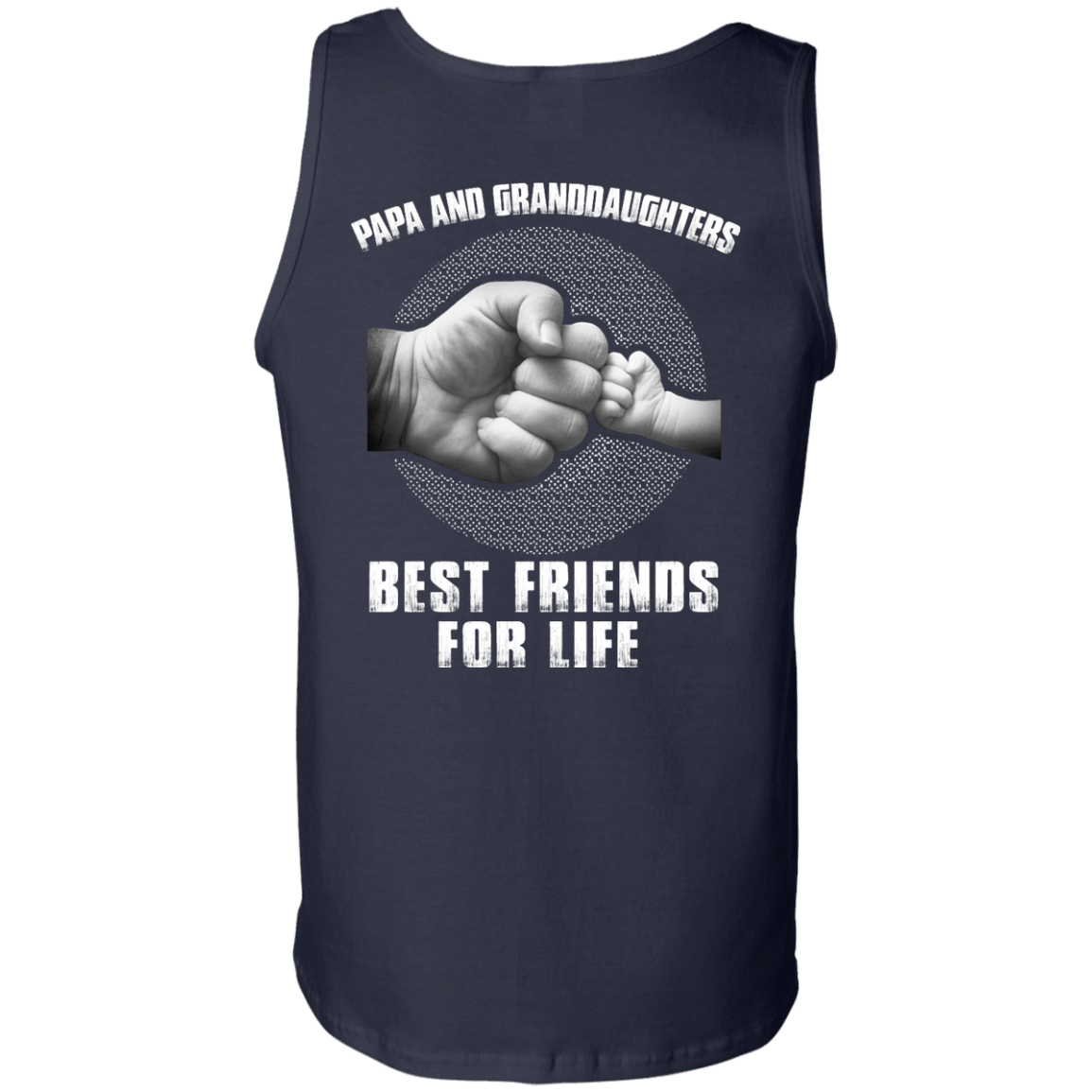Papa And Granddaughters Best Friends For Life-T-Shirt & Hoodie-Unisex Tank-Navy