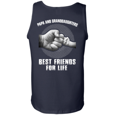 Papa And Granddaughters Best Friends For Life-T-Shirt & Hoodie-Unisex Tank-Navy