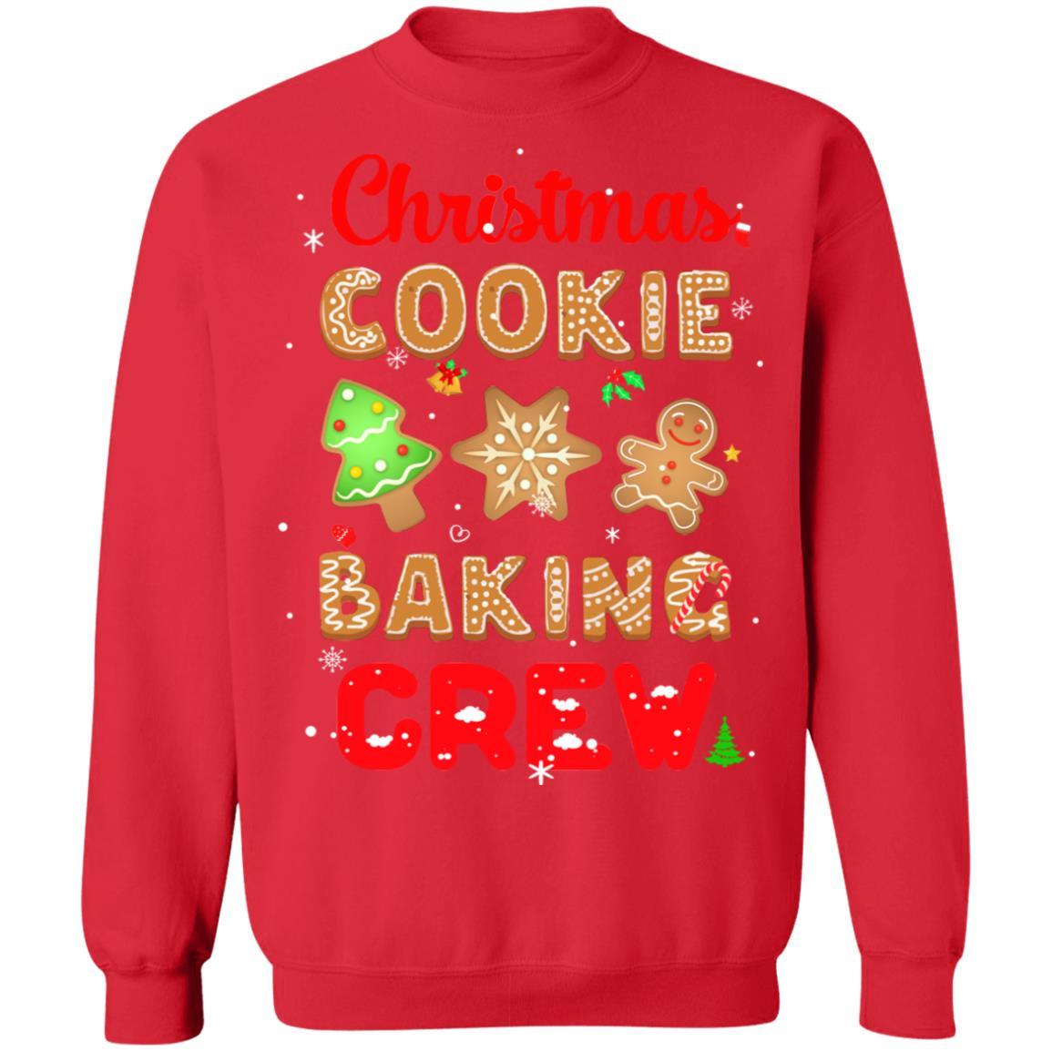 Christmas Baking Team Cookie Crew Bakers Gift-T-Shirt & Sweatshirt-Crewneck Sweatshirt-Red