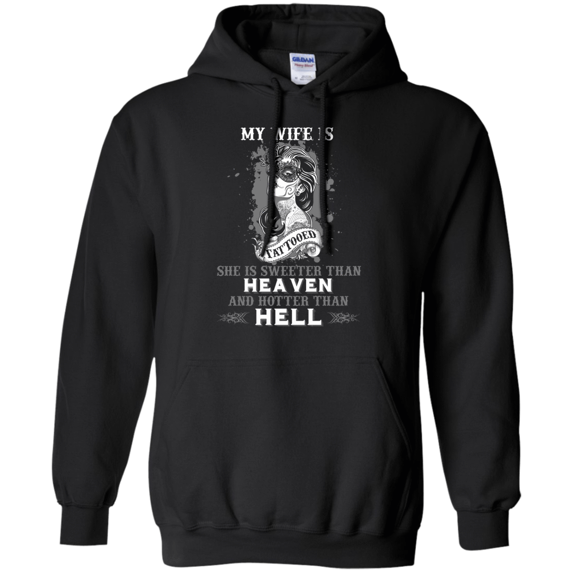 My Wife Is Tattooted-T-Shirt & Hoodie-Pullover Hoodie-Black