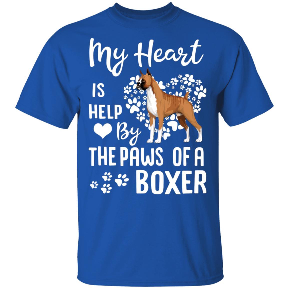 My Heart Is Held By The Paws Of A Boxer Lover-T-Shirt & Hoodie-Classic T-Shirt-Royal