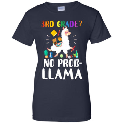 3rd Grade No Prob Llama Funny First Day Of School-T-Shirt & Hoodie-Women's T-Shirt-Navy
