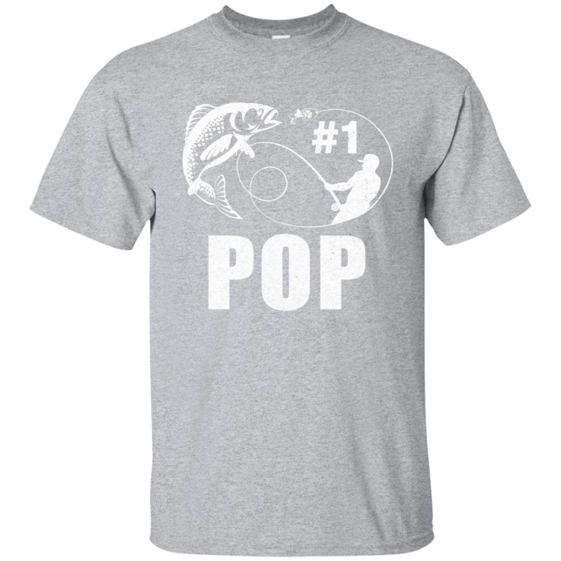 #1 Pop Fishing Fisherman Best Fathers Day Gift-T-Shirt & Hoodie-Classic T-Shirt-Sport Grey