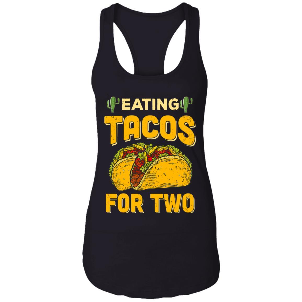 Eating Tacos for Two Funny Tacos-T-Shirt & Tank Top-Women's Ideal Racerback Tank-Black