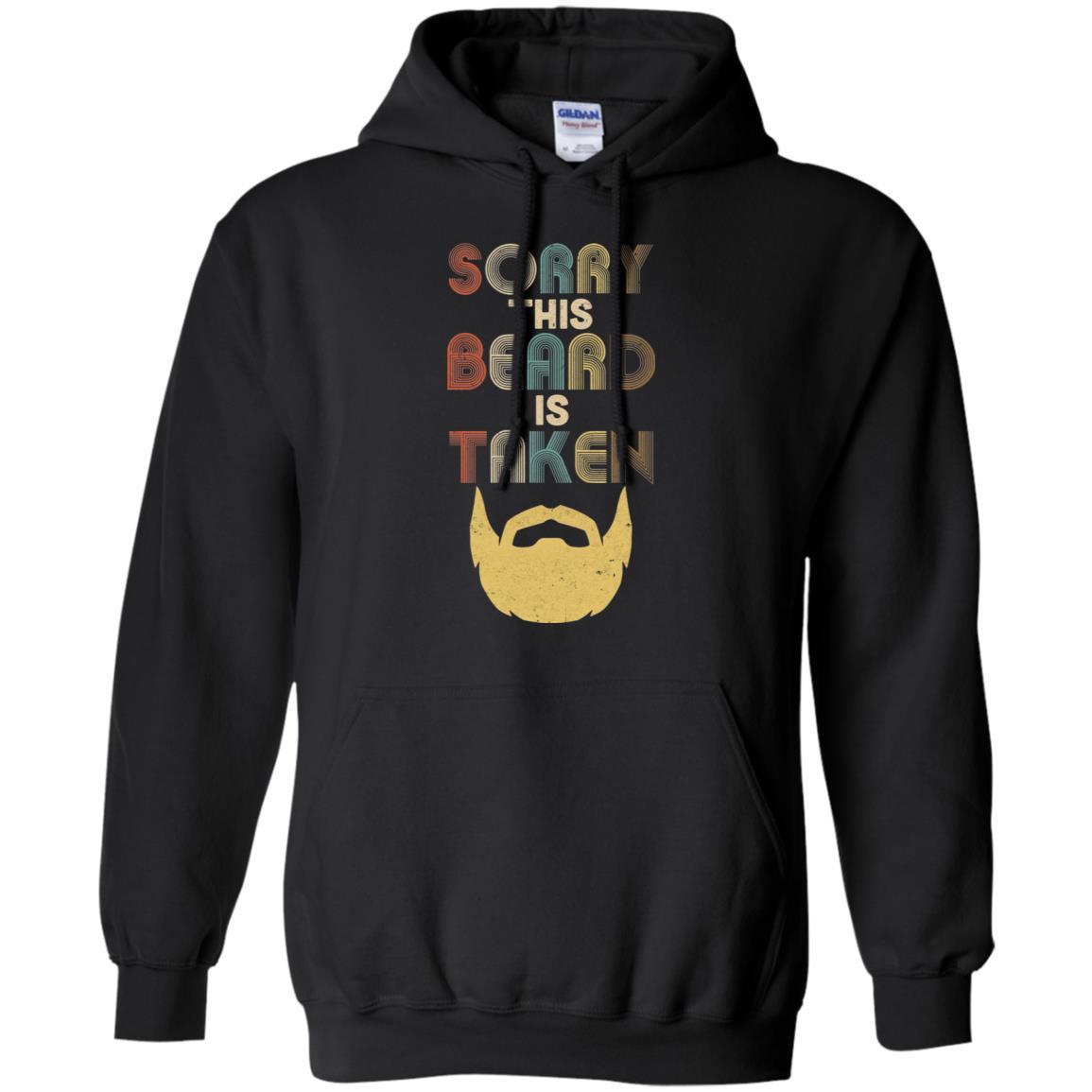 Vintage Sorry This Beard Is Taken Funny Bearded Man-T-Shirt & Hoodie-Pullover Hoodie-Black