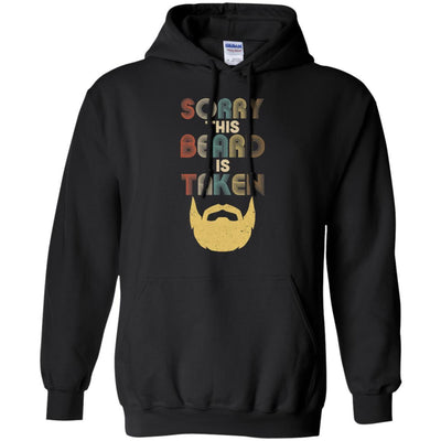 Vintage Sorry This Beard Is Taken Funny Bearded Man-T-Shirt & Hoodie-Pullover Hoodie-Black