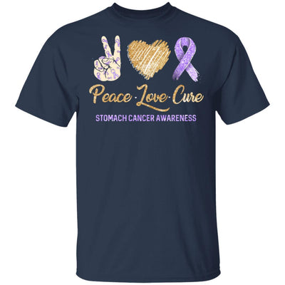 Peace Love Cure Stomach Cancer Awareness-T-Shirt & Hoodie-Classic T-Shirt-Navy