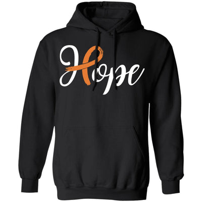 Multiple Sclerosis Leukemia Awareness Orange Ribbon Hope-T-Shirt & Hoodie-Pullover Hoodie-Black