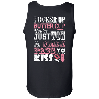 PUCKER UP BUTTER CUP-T-Shirt & Hoodie-Unisex Tank-Black