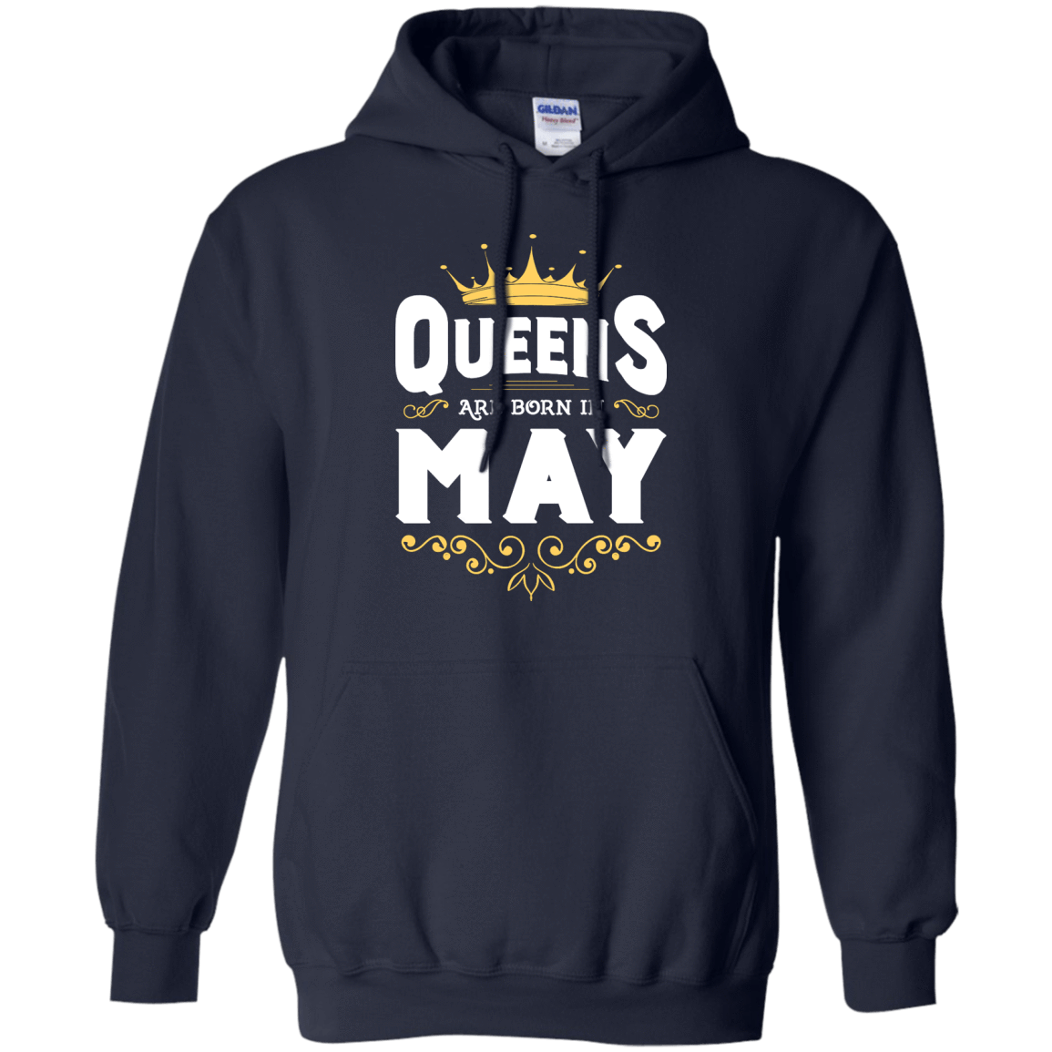 Queens Are Born In May-T-Shirt & Hoodie-Pullover Hoodie-Navy
