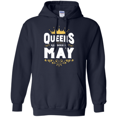 Queens Are Born In May-T-Shirt & Hoodie-Pullover Hoodie-Navy