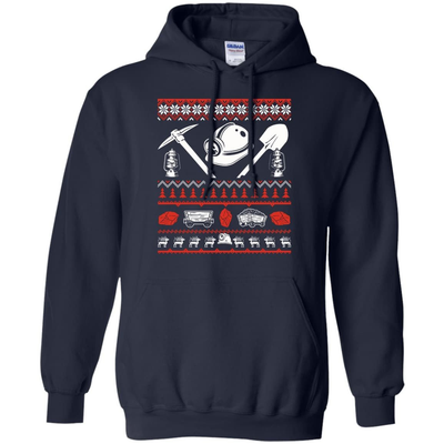 Coal Miner Christmas Sweater-T-Shirt & Hoodie-Pullover Hoodie-Navy