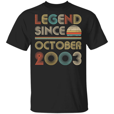 Legend Since October 2003 Vintage 18th Birthday Gifts-T-Shirt & Hoodie-Classic T-Shirt-Black